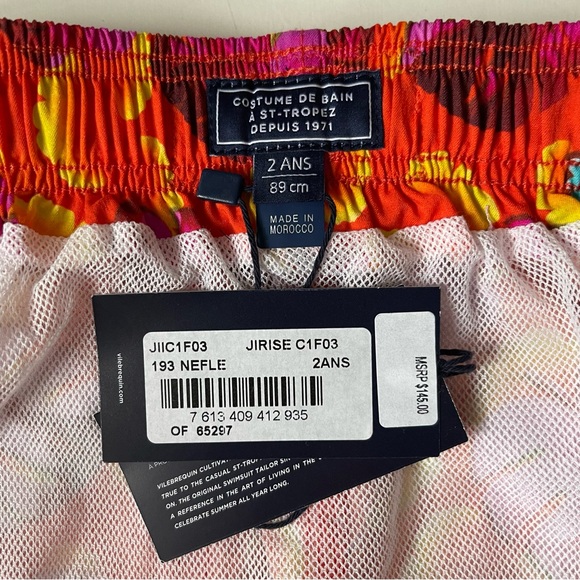 Vilebrequin Boys Orange Floral Swim Shorts - 2Y - Picture 11 of 15
